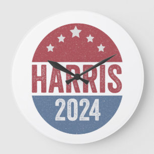 Harris For President Election Democrats American Large Clock