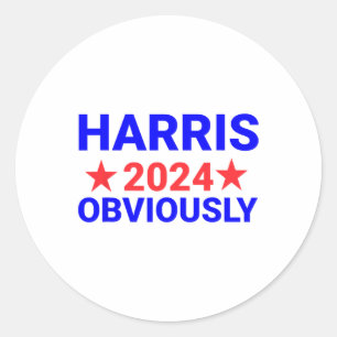 Harris For President Obviously 1  Classic Round Sticker