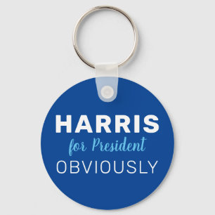 Harris For President Obviously 2024 Sign Keychain