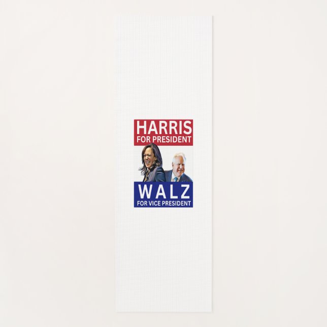 Harris For President Walz For Vice President Kamal Yoga Mat (Front)