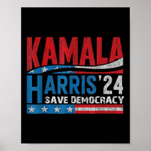 Harris- Harris 2024 Us Flag Democratic President 2 Poster