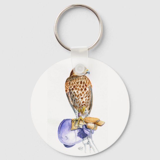 Harris Hawk 5.7 cm Basic Button Key Ring (Front)