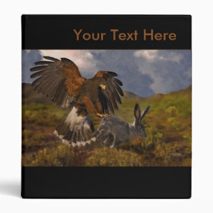 Harris Hawk and Jackrabbit - acrylic Binder