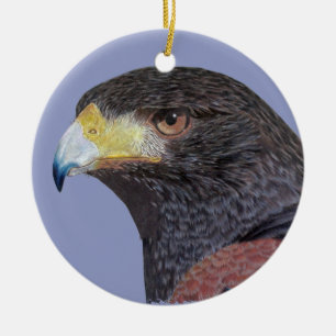 Harris Hawk - cp Ceramic Ornament