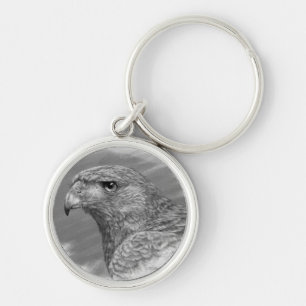 Harris Hawk Drawing Keychain