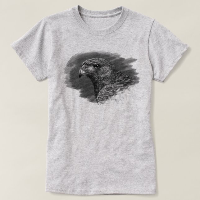 Harris Hawk Drawing T-Shirt (Design Front)