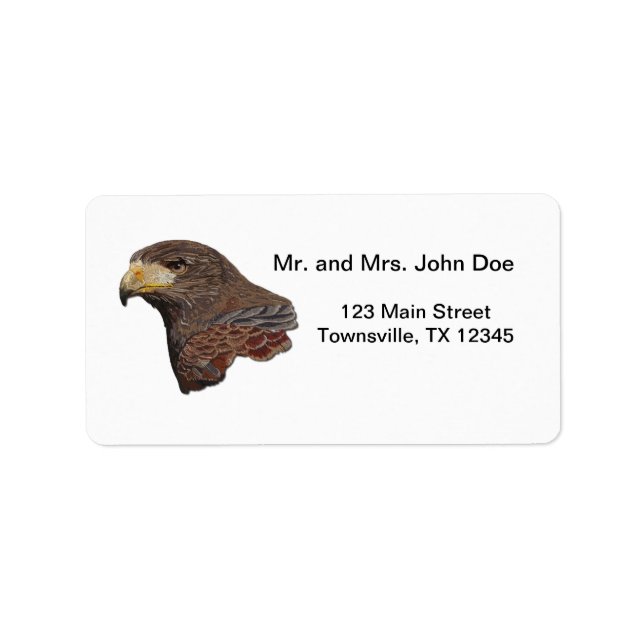 Harris Hawk Faux Embroidery Label (Front)