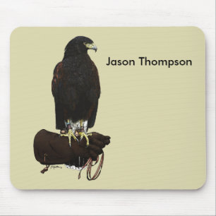 Harris Hawk on Glove Mouse Pad