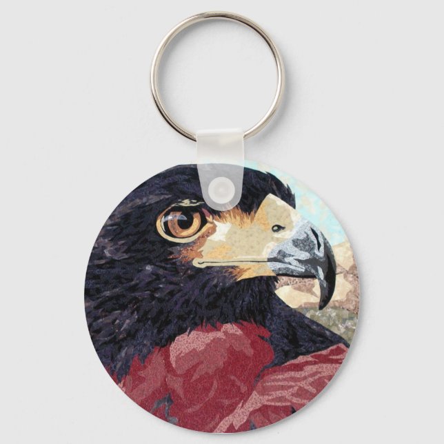 Harris Hawk textile Keychain (Front)