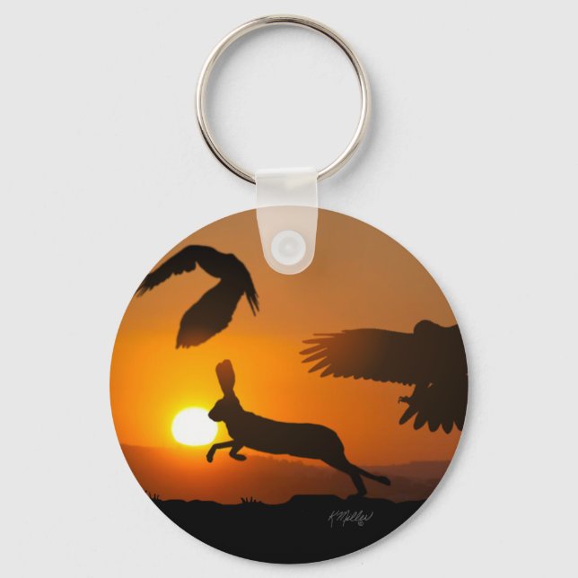 Harris Hawks Hunting Keychain (Front)