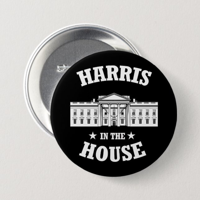 Harris in the House 3 Inch Round Button (Front & Back)