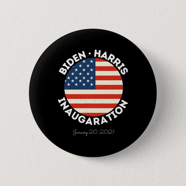 Harris Inauguration January 20th 2021 Retro Democr 2 Inch Round Button (Front)