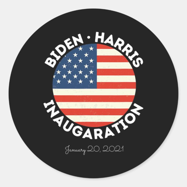 Harris Inauguration January 20th 2021 Retro Democr Classic Round Sticker (Front)