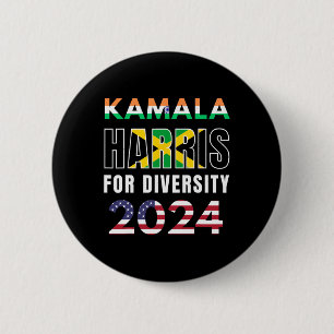 Harris India Jamaica Flag Diversity 2024  2 Inch Round Button