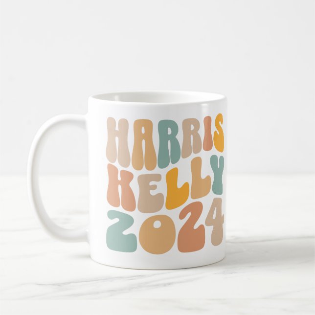 Harris Kelly 2024 Trendy Wavy Boho Coffee Mug (Left)