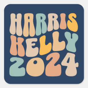 Harris Kelly 2024 Trendy Wavy Boho Square Sticker