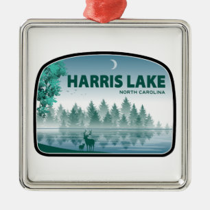 Harris Lake North Carolina Deer Metal Ornament