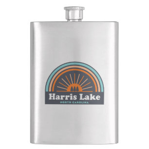 Harris Lake North Carolina Rainbow Hip Flask