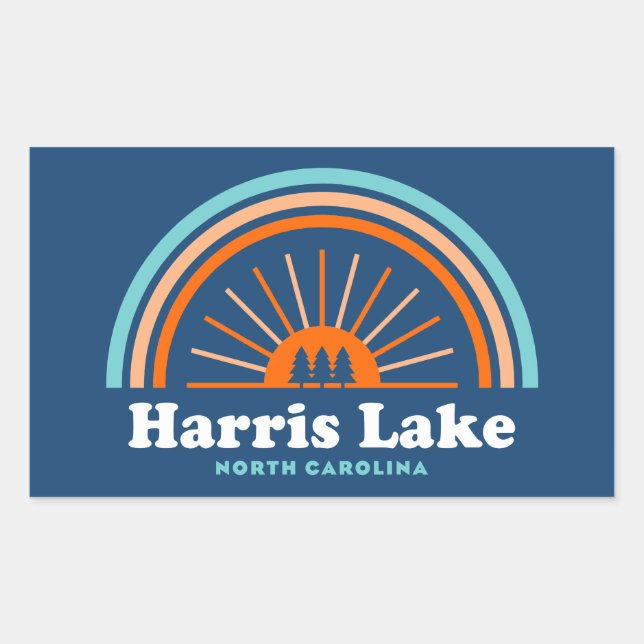 Harris Lake North Carolina Rainbow Sticker (Front)