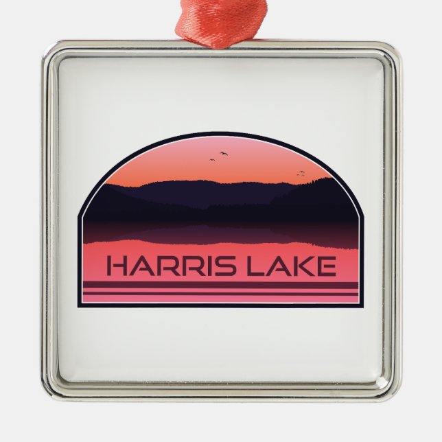 Harris Lake North Carolina Red Sunrise Metal Ornament (Front)