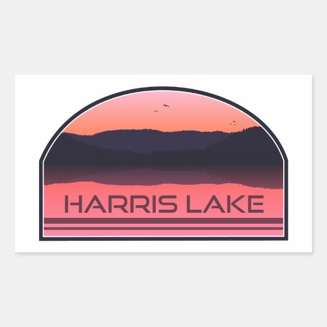 Harris Lake North Carolina Red Sunrise Sticker (Front)
