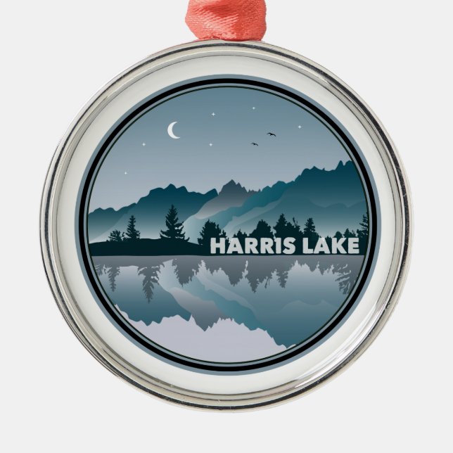 Harris Lake North Carolina Reflection Metal Ornament (Front)