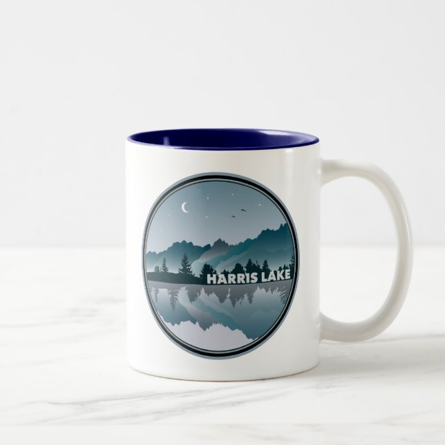 Harris Lake North Carolina Reflection Two-Tone Coffee Mug (Right)