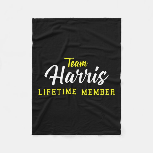 Harris Lifetime Member Surname Birthday Wedding Na Fleece Blanket (Front)