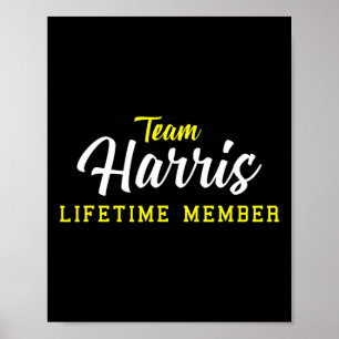 Harris Lifetime Member Surname Birthday Wedding Na Poster