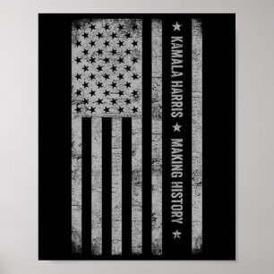 Harris Making History Grunge Distressed American F Poster