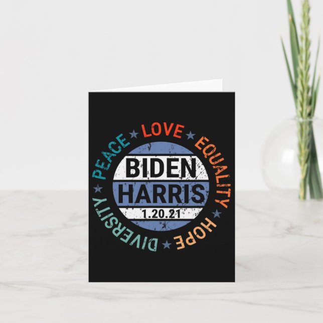 Harris Peace Love Equality Hope Diversity January  Card (Front)