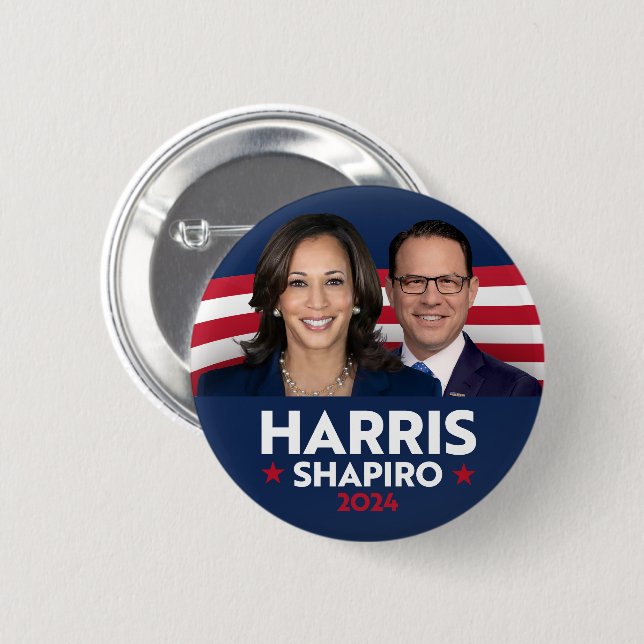 HARRIS SHAPIRO 2024 2 INCH ROUND BUTTON (Front & Back)