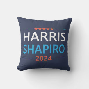 Harris Shapiro 2024 Kamala Harris Democrat Throw Pillow