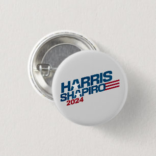 Harris Shapiro 2024 Stars and Stripes Patriotic 1 Inch Round Button