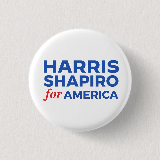 HARRIS SHAPIRO FOR AMERICA 1 INCH ROUND BUTTON (Front)