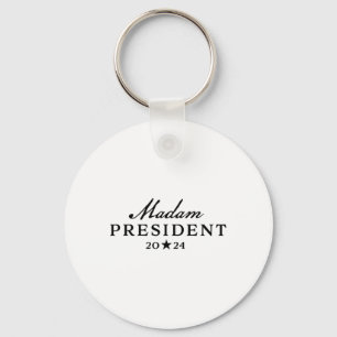Harris Simple Script Feminine Madam President 2024 Keychain