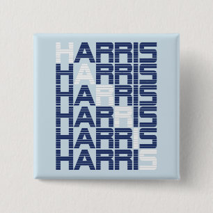 HARRIS text stacks 2 Inch Square Button