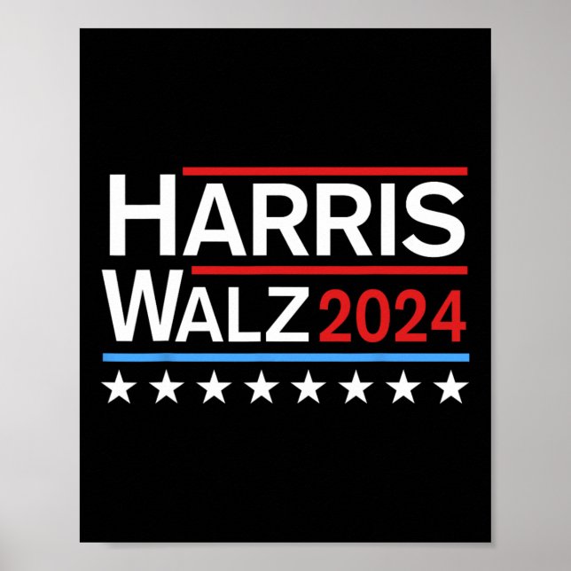 Harris Tim Walz 2024 Democratic Ticket  Poster (Front)