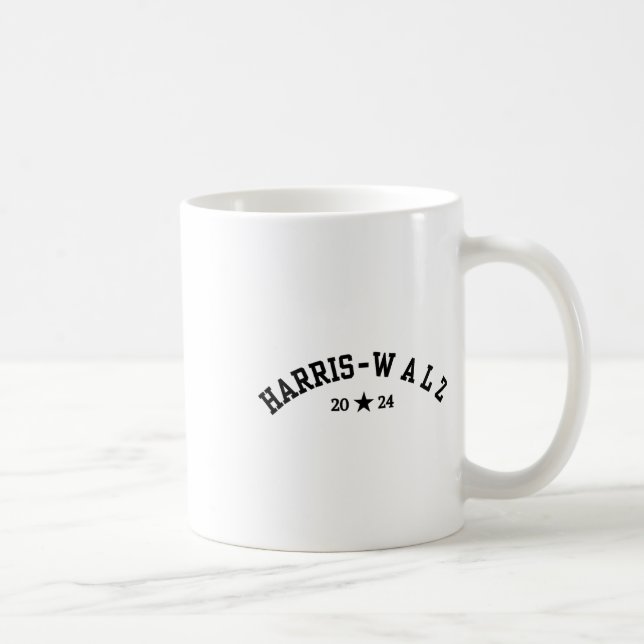 Harris Tim Walz Baseball Font 2024 Election  Coffee Mug (Right)