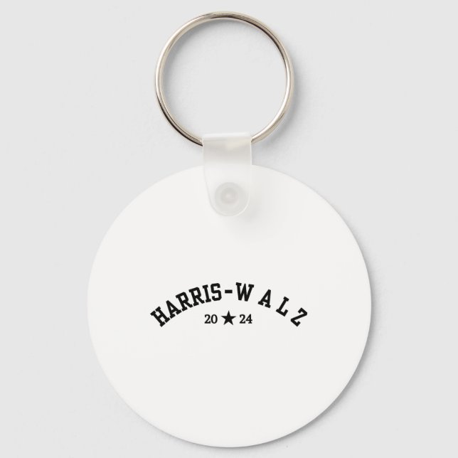 Harris Tim Walz Baseball Font 2024 Election  Keychain (Front)