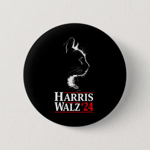 Harris Tim Walz Waltz 2024 Vp Funny Cat Harris Wal 2 Inch Round Button