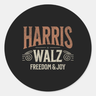 Harris Tim WAlzheimer Waltz 2024 Freedom & Joy Classic Round Sticker