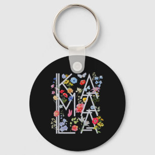 Harris Vintage Floral Feminine First Female Presid Keychain