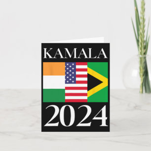 Harris Vote 2024 India American Jamaican Flag Card