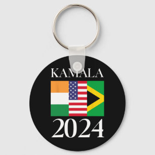 Harris Vote 2024 India American Jamaican Flag Keychain