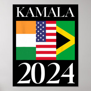 Harris Vote 2024 India American Jamaican Flag  Poster