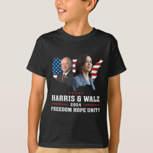 Harris W 2024 Freedom Hope Unity Political Kamala T-Shirt