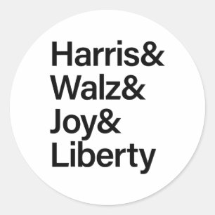 Harris W Joy Liberty Vote Kamala Harris President Classic Round Sticker