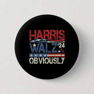 Harris W Obviously! Harris Waltz 2024 Election  2 Inch Round Button