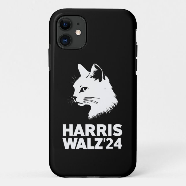 Harris Waltz 2024 Election Funny Cat Kamala Tim  Case-Mate iPhone Case (Back)